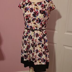 Liz Claiborne Pink and Black Floral Mini Dress
